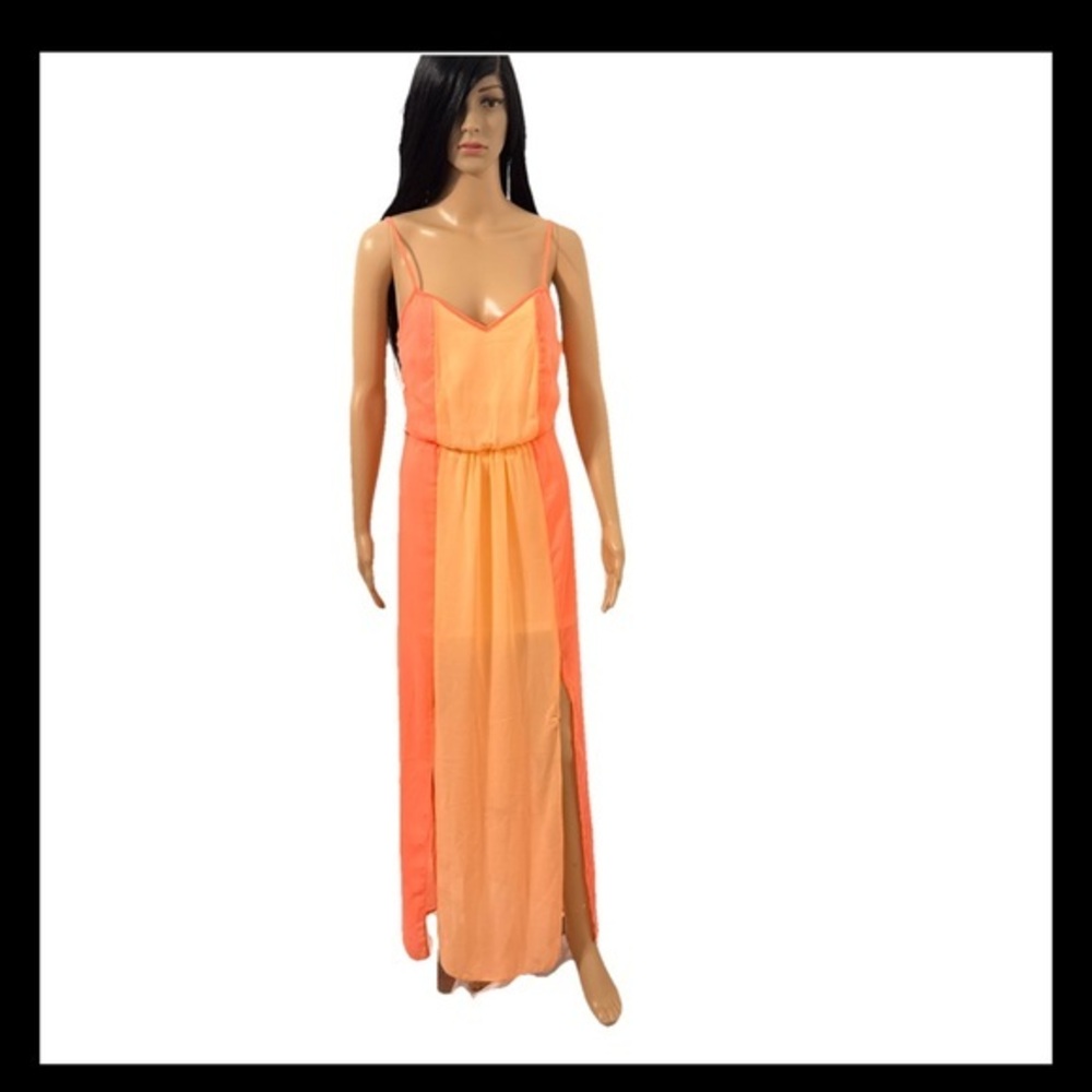 Boohoo Orange Sleeveless Maxi Sundress for Weddings